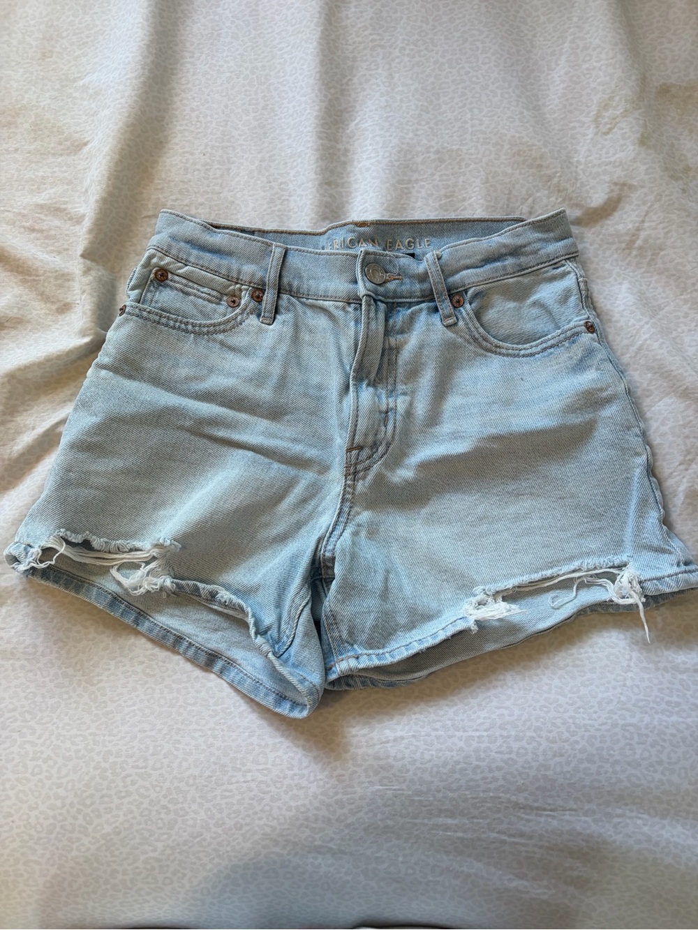 American Eagle Outfitters Light Blue Distressed Denim Cutoff Shorts